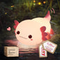 Huggwaii Squishy Axolotl Night Light for Kids – Dimmable Silicone Axolotl Lamp, 2025 Upgraded Baby Night Light, Rechargeable, 20H Battery Life, Sleep Aid Gift for Toddlers, Girls&Room Decor
