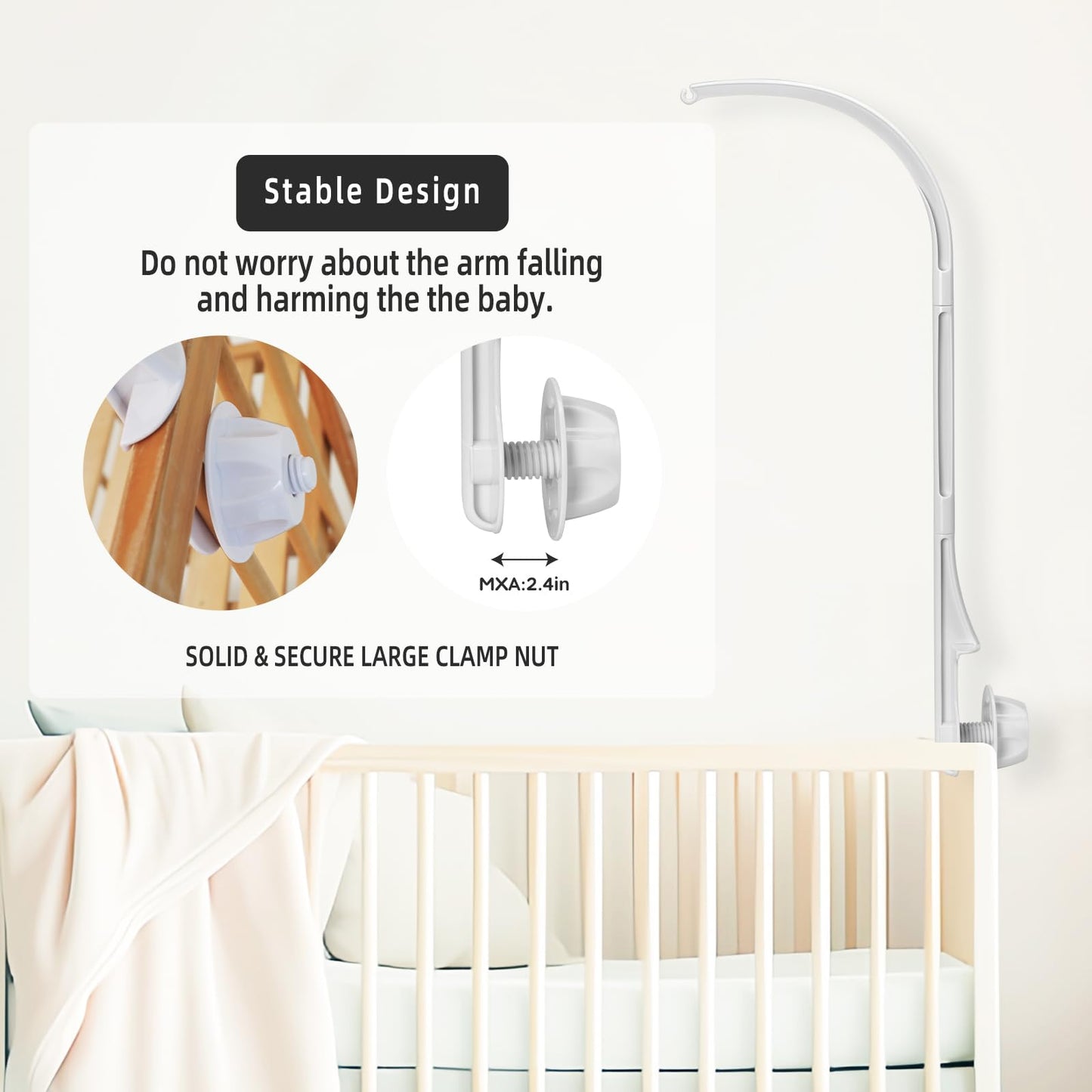 Baby Crib Mobile - Bear Mobile for Crib, Felt Cloud Nursery for Boys and Girls, Baby Bassinet Mobile Toy - Shower Set for Infant Bedroom Hanging Decoration
