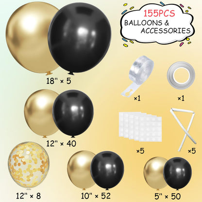 155Pcs Sage Green White Gold Balloon Garland Arch Kit with Gold Confetti Balloons for Graduation Baby Shower Decor Happy Birthday Party Wedding Jungle Decorations