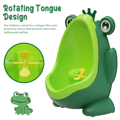 Cute Frog Potty Training Urinal for Boys with Funny Aiming Target - Coffee