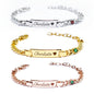 Custom Birthstone Name Bracelet – 18K Gold Plated – Personalised Baby & Toddler Jewellery – Ideal Birthday, Baptism & Parent-Child Gifts