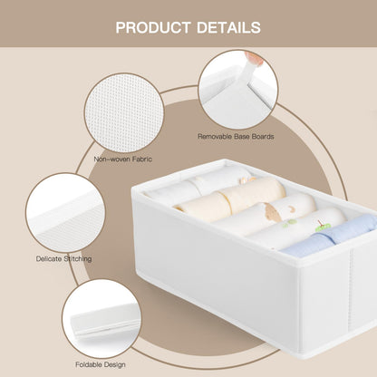 Criusia Drawer Organizer Clothes, 10 Pack Dresser Organizer for Baby Clothes, Underwear, Sock- Foldable Closet Organization and Storage Dividers Bins for Nursery, Bedroom (Beige)
