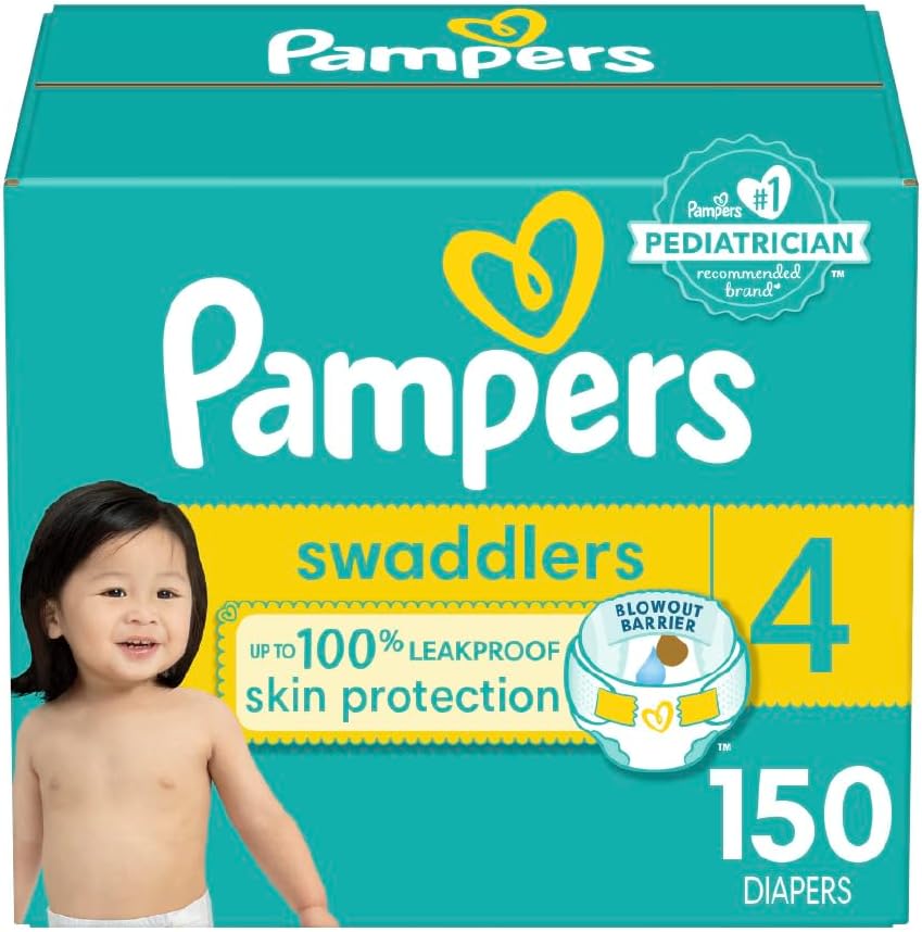 Pampers Baby Diapers - Swaddlers - Size 1, 198 Count, Ultra Absorbent Disposable Infant Diaper