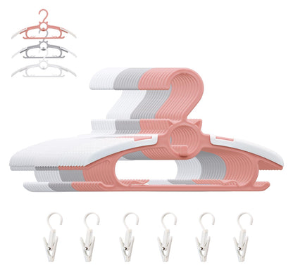 Baby Nursery Closet Hangers, Ultra Thin Non-Slip and Extendable Laundry Infant Pant Hanger for Newborn Clothes - 20pcs11-14" Pink Adjustable Children Coat Hanger for Girl Boy Toddler Kids Child