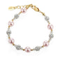 Cherished Moments Children's 14K Gold-plated or Sterling Silver Bracelet with Stardust Beads and Austrian Crystals for Babies, Infants, Toddlers, and Girls Jewelry Gifts
