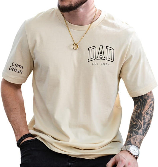 Personalized Dad Shirt, Custom Dad Tshirt, Est Date Daddy T Shirt, Gift for Father, First Time Daddy, Baby Announcement, Grandpa, Papa Gifts