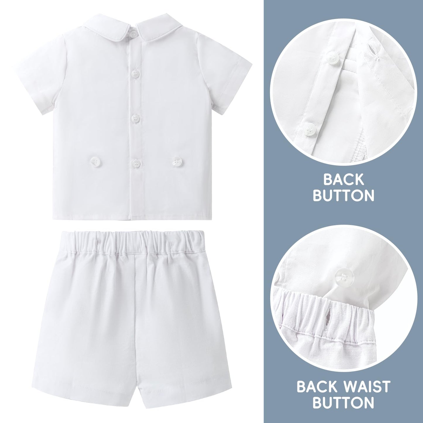Booulfi Baby Boy Toddler Summer Clothes Wedding Birthday Outfits Suit for Boys T-Shirt and Shorts Set