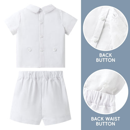 Booulfi Baby Boy Toddler Summer Clothes Wedding Birthday Outfits Suit for Boys T-Shirt and Shorts Set
