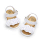 GDSDYM Infant Baby Girls Summer Sandals with Flower Bowknot Soft Sole Wedding Dress Flats Newborn First Walkers Crib Dress Shoes