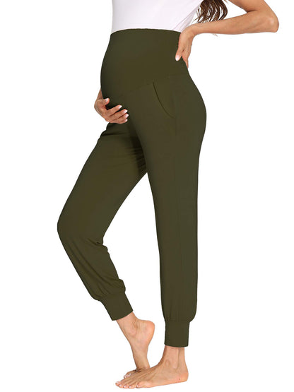 fitglam Women's Maternity Pants Over Belly Lounge Pajamas Clothes Pregnancy Must Haves Joggers with Pockets