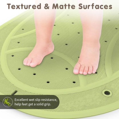 Bath Mat for Tub Non Slip Baby, Kids Bathtub Mat, 30"x18" Bath Mat for Baby, Natural Rubber no Odors, Textured Surface and Strong Suction Cups for Double Anti-Slip, Easy to Clean, Green