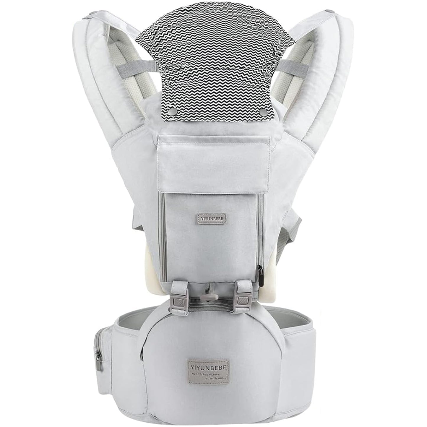 Baby Carrier, Ergonomic 6-in-1 Baby Carrier with Hip Seat for Newborn Infant Toddler, Adjustable Detachable Baby Holder Carrier for Dad Mom
