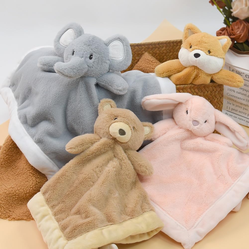 Baby Bear Security Blanket, Soft Loveys for Babies, for Newborn Boys and Girls, Gender Neutral Security Blanket with Stuffed Animal, Baby Snuggle Toy