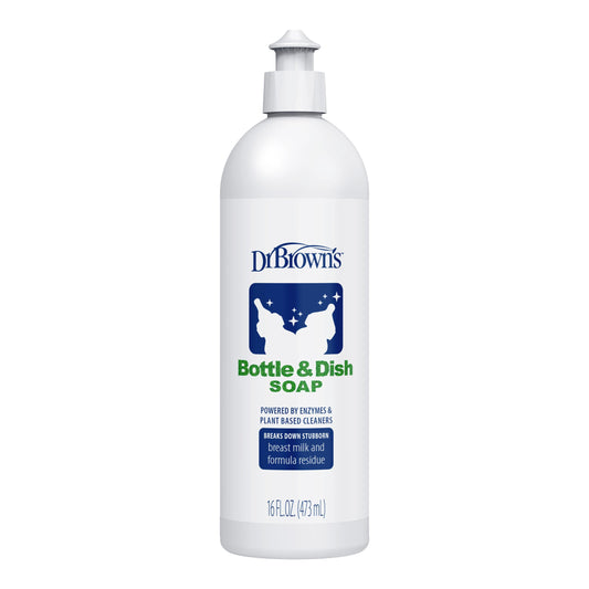 Dr. Brown's Bottle & Dish Soap for Baby Bottles and Baby Accessories, Plant-Derived, Fragrance-Free, 16 fl oz, 2 Pack