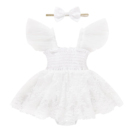 Baby Girl Clothes Infant Tulle Romper Ruffe Sleeveless Bodysuit Baby Girl Outfits Infant Girl Dress 0-18M