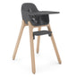 UPPAbaby Ciro High Chair/Sleek, Easy-to-Clean Design/Perfect-Fit Tray to Bring Baby to Table/Patent-Pending Harness/Dual-Position, 180-Degree Rotating Footrest/Caleb (Steel Blue/Rubberwood)