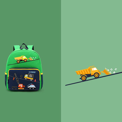 Car Dinosaur Kids Toddler Backpack for Boys and Girls Children Waterproof Preschool Bag(Red Music Party)