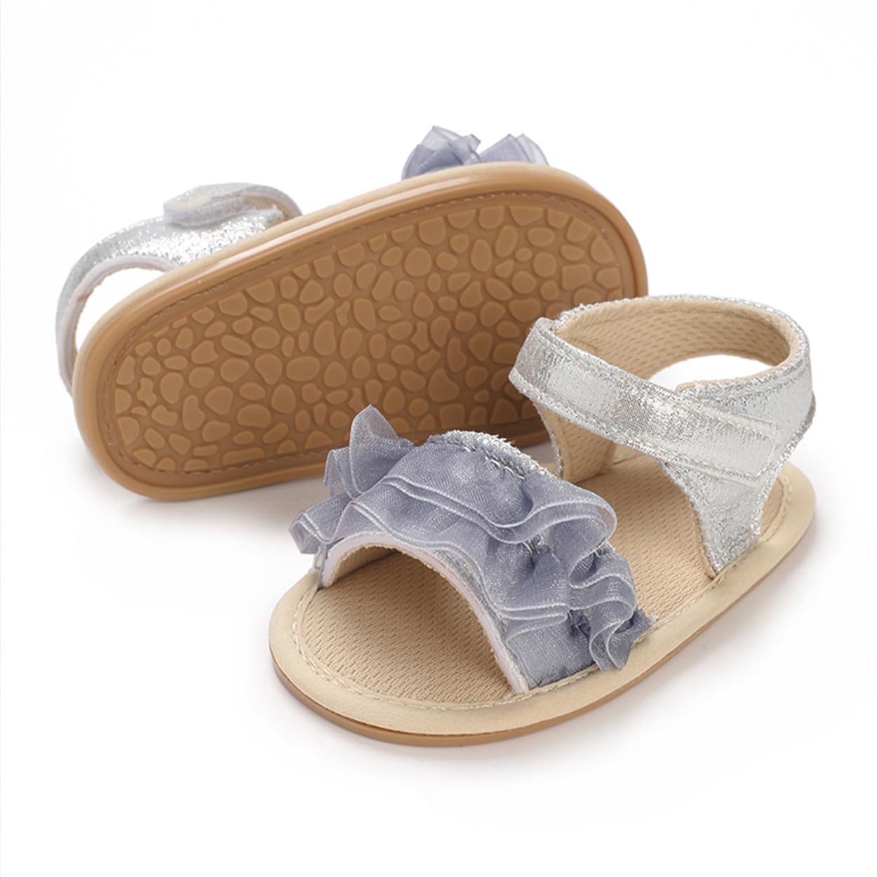 COSANKIM Baby Girl Sandals Rubber Sole Summer Outdoor Infant First Walker Crib Dress Shoes Baby Sandals