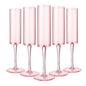 DI QIU REN 12 Pcs Acrylic Champagne Flutes, 6 OZ Clear Plastic Champagne Glasses, Unbreakable Reusable Shatterproof Stemmed Champagne Flutes Glass, Wedding Toasting Flutes for Party Wedding Holiday