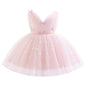 IDOPIP Toddler Baby Girls Shiny Butterfly Tutu Dress Princess Birthday Party Pageant Flower Girl Wedding V-Backless Dresses