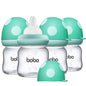 YOHKOH Natural Glass Baby Bottle with Natural Response Nipple, Newborn Anti-Colic Baby Bottles, Wide Neck Mushroom Cap Baby Bottle, Clear (8.8ounce (Pack of 4), Multicolour1)