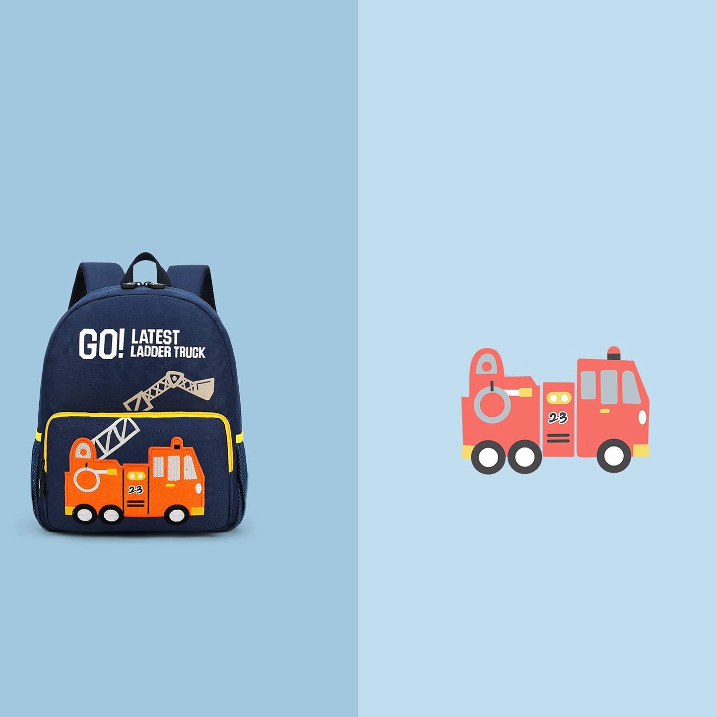 Car Dinosaur Kids Toddler Backpack for Boys and Girls Children Waterproof Preschool Bag(Red Music Party)