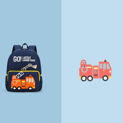 Car Dinosaur Kids Toddler Backpack for Boys and Girls Children Waterproof Preschool Bag(Red Music Party)