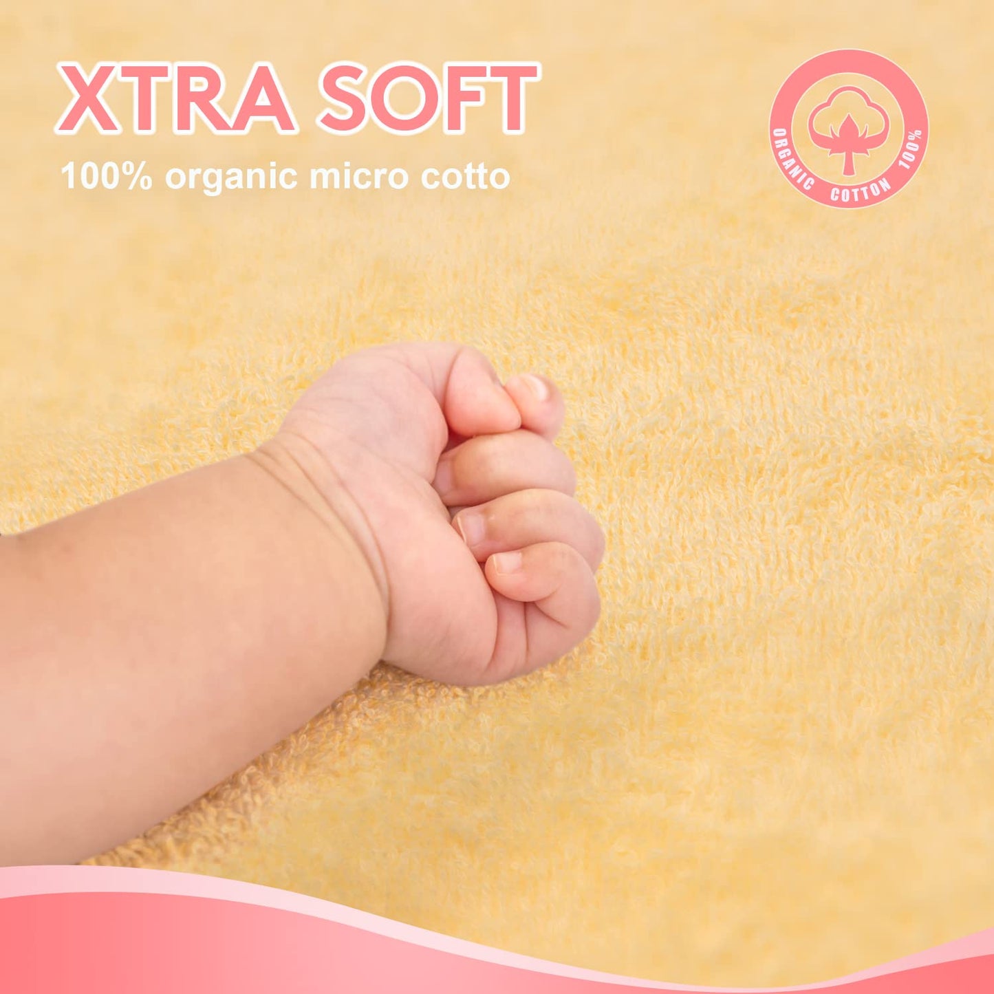 Baby Hooded Towel with Unique Animal Design Ultra Soft Thick Cotton Bath Towel for Newborn (Bunny)