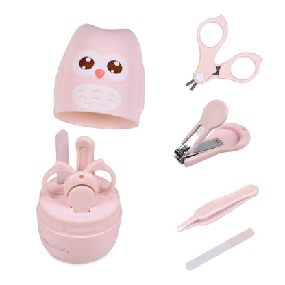 Baby Nail Kit, Baby Manicure Kit and Pedicure with Cute Owl Shape Case. Baby Nail Clipper, Scissor, Nail File & Tweezer for Newborn, Infant & Toddler, Mothers Day Gifts(Green)