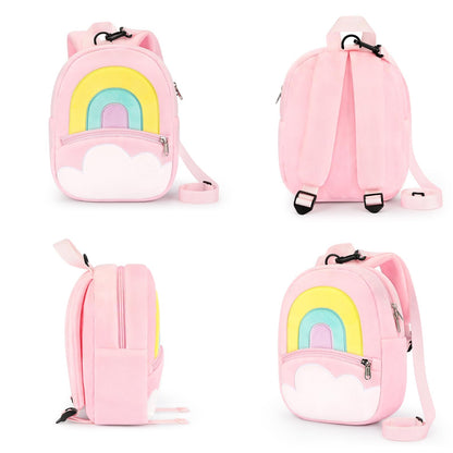 mibasies Toddler Backpacks for Girls 2-4: Plush Backpack -3D Animal Cartoon Mini Travel Bag -10 inch Toddler Backpack Leash