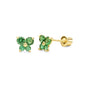 14k REAL Yellow Gold Butterfly Stud Earrings with Screw Back- 12 Different Color Available