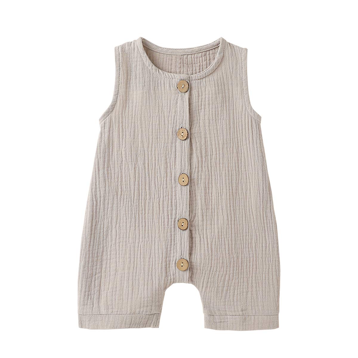 Infant Newborn Baby Boys Girls Cotton Linen Romper Summer Jumpsuit Sleeveless Overalls Clothing Set