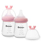 Glass Baby Bottles with Natural Response Nipple Size SS - Anti Colic Baby Bottles Wide Neck Slow Flow Baby Bottle (Red, 4oz (Pack of 4))