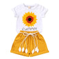 YOUNGER TREE Toddler Baby Girls Clothes Watermelon T-shirt + Linen Shorts with Belt Cute Summer Short Set