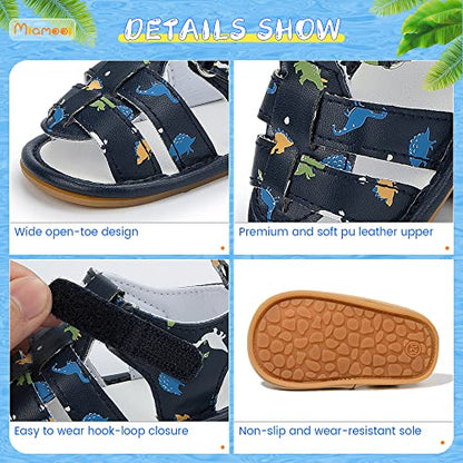 Miamooi Infant Baby Boys Girls Summer Beach Sandals Non Slip Soft Rubber Sole Toddler Outdoor Closed-Toe First Walker Shoes
