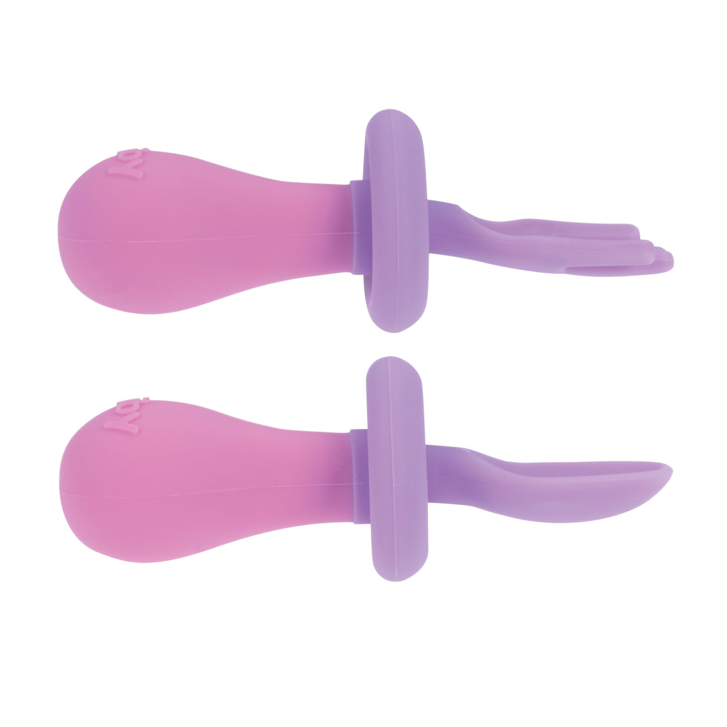 Nuby First Fork and Spoon Set - Utensils with Safety Guards for Babies 6+ Months - Green and Blue