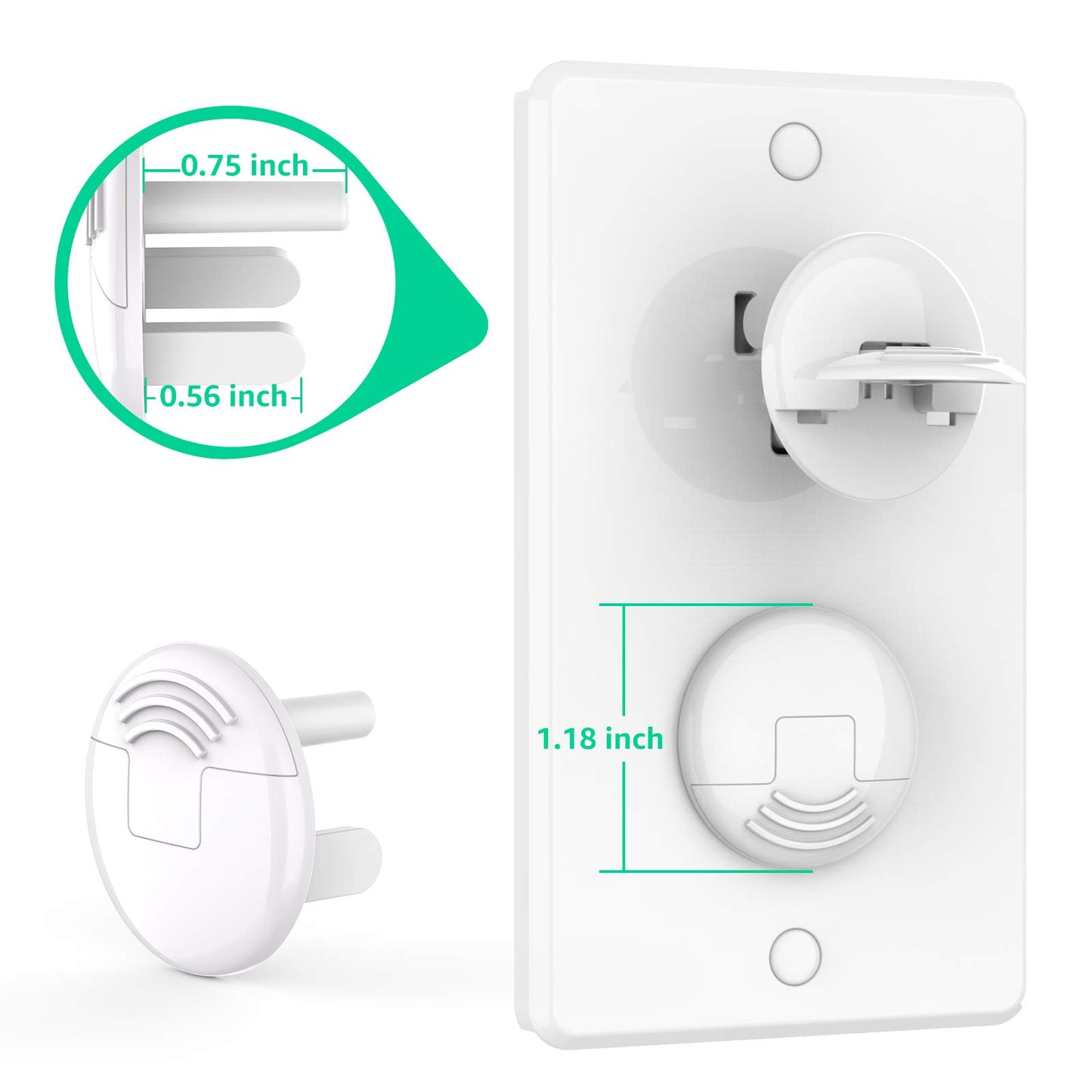 Mom's Choice Gold Awards Winner - Outlet Covers with Hidden Pull Handle Baby Proofing Plug Covers (45 Pack) 3-Prong Child Safety Socket Covers Electrical Outlet Protectors Kid Proof Outlet Cap