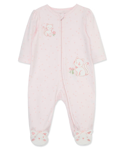 Little Me Clothes for Baby Girls' 100% Cotton Scratch-Free Tag Footie Sleeper, Preemie to 9 Months
