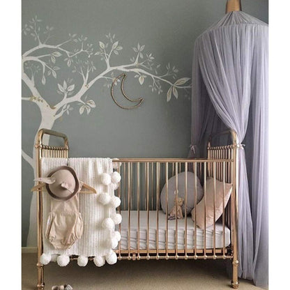 Bed Canopy for Girls - Princess Bed Canopy Mosquito Net Nursery Play Room Decor Dome Premium Yarn Netting Curtains Baby Game Dream Castle, Pink