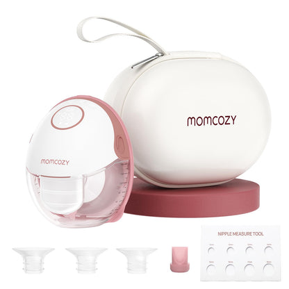Momcozy Breast Pump Hands Free Mobile Style | M6, Wearable Breastfeeding Pump Ideal Rhythm for More Milk, DoubleFit Flange More Fit & Discreet with 3 Modes & 9 Levels, 24mm - 2 Pack Cozy Red
