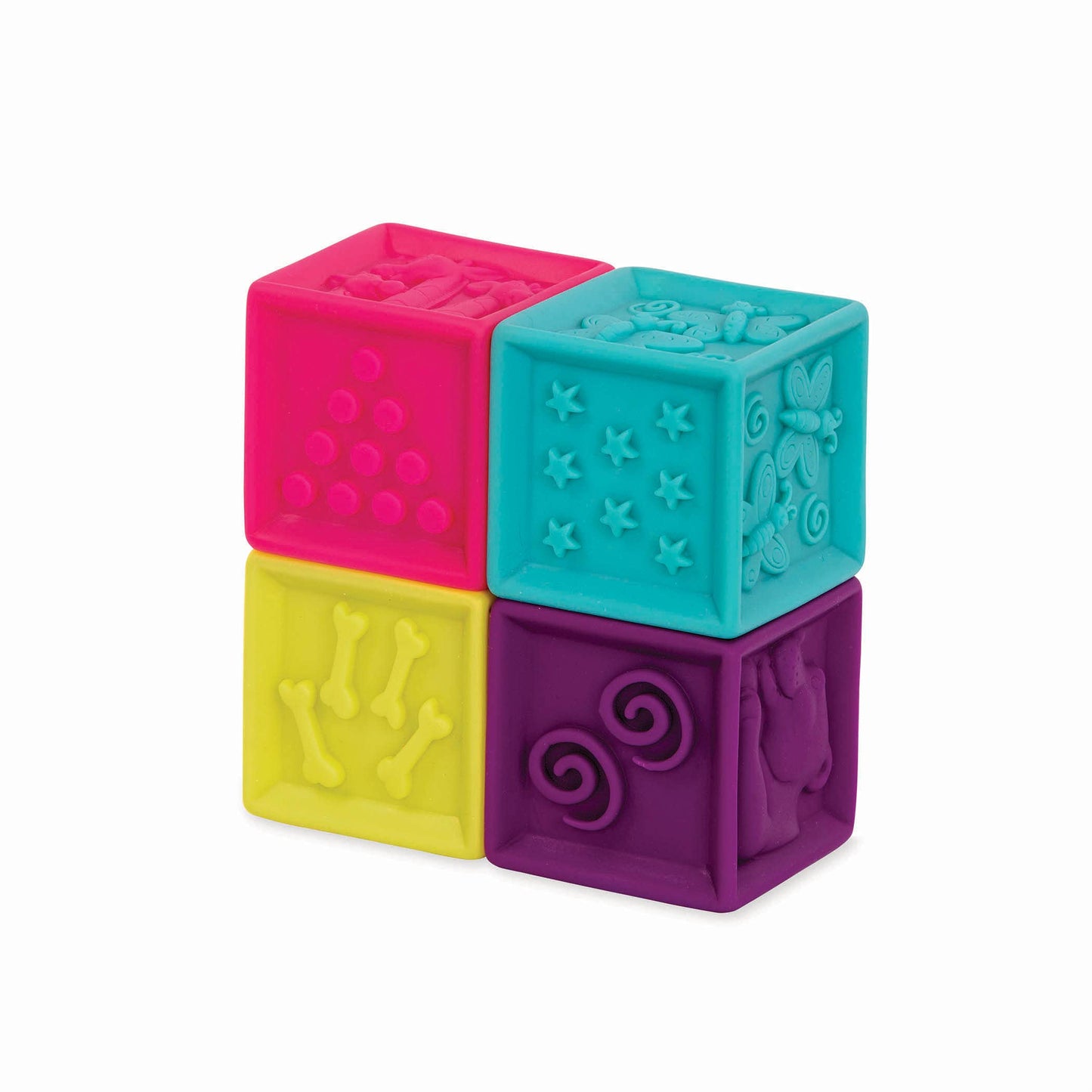 B. toys – Baby Blocks – Stacking & Building Toys For Babies – 10 Soft & Educational Blocks- Numbers, Shapes, Colors, Animals- One Two Squeeze- 6 Months +