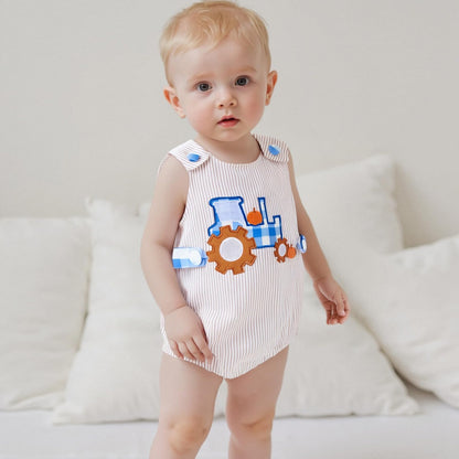 Halloween Baby Clothes Newborn Boy Tractor Pumpkin Onesie Infant Sleeveless Romper Toddler Bodysuit Cute Outfit