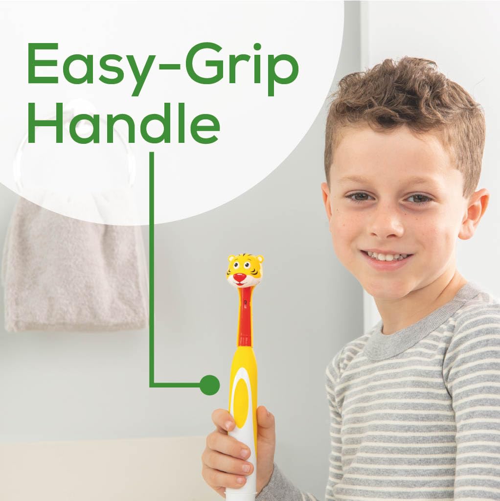 Beurer TB10 Kids Electric Toothbrush Kit - Fun Milo The Monkey Cap with 2 Extra-Soft Brush Heads to Help Remove Plaque, 2 Minute Timer, and Rinse Cup, BPA-Free, Safe for Ages 3+