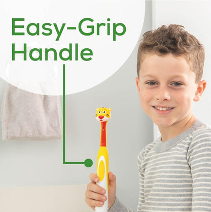 Beurer TB10 Kids Electric Toothbrush Kit - Fun Milo The Monkey Cap with 2 Extra-Soft Brush Heads to Help Remove Plaque, 2 Minute Timer, and Rinse Cup, BPA-Free, Safe for Ages 3+
