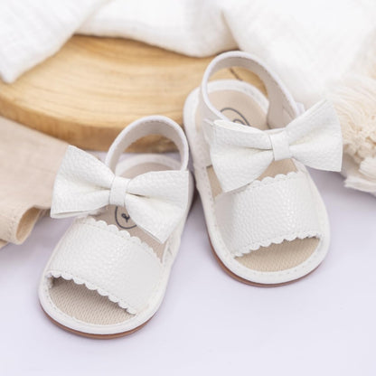 Kannior Infant Boys Girls Sandals Breathable Premium Baby Summer Outdoor Casual Beach Shoes Lightweight Toddler Flower Bowknot Anti Slip Rubber Sole Newborn Prewalker First Crib Shoes