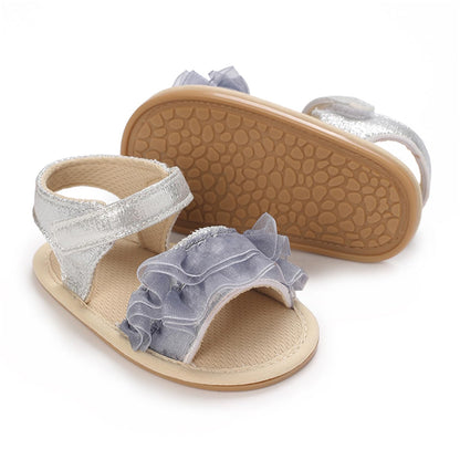 LAFEGEN Infant Baby Girls Summer Sandals Newborn Toddler First Walker Crib Dress Shoes