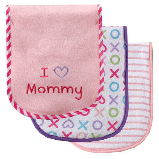 Luvable Friends Unisex Baby Cotton Burp Cloths with Fiber Filling, Girl Daddy, One Size