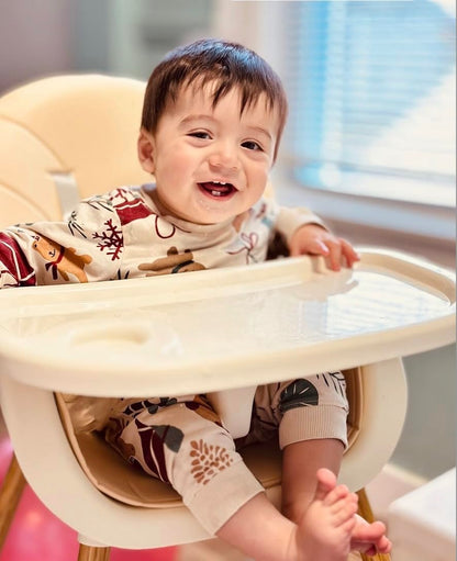 PandaEar 3-in-1 High Chairs for Babies Toddlers, Convertible Infant Highchair with Removable Tray & Safety Harness Adjustable Legs