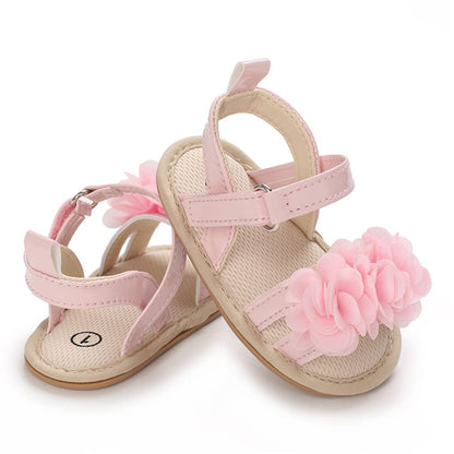 COSANKIM Baby Girl Sandals Rubber Sole Summer Outdoor Infant First Walker Crib Dress Shoes Baby Sandals