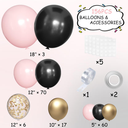 Boho Balloon Garland Arch Kit, 156Pcs Dusty Pink Pastel Brown Metallic Champagne Gold White Balloons for Wedding Baby Bridal Shower Engagement Anniversary Birthday Decorations